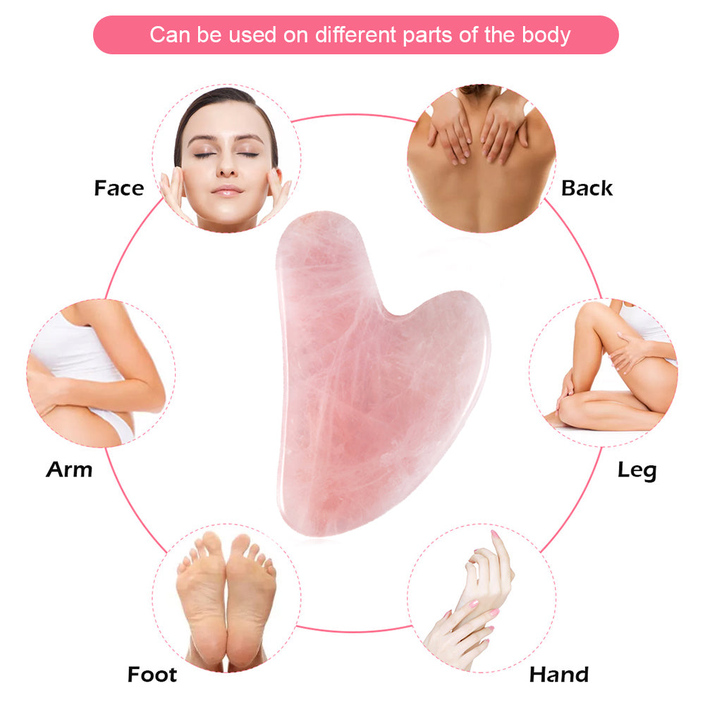 Natural Rose Jade Gua Sha Gouache Scraper Massager for Face Body Facial Skin Lifting Wrinkle Remove Beauty SPA Care Tools