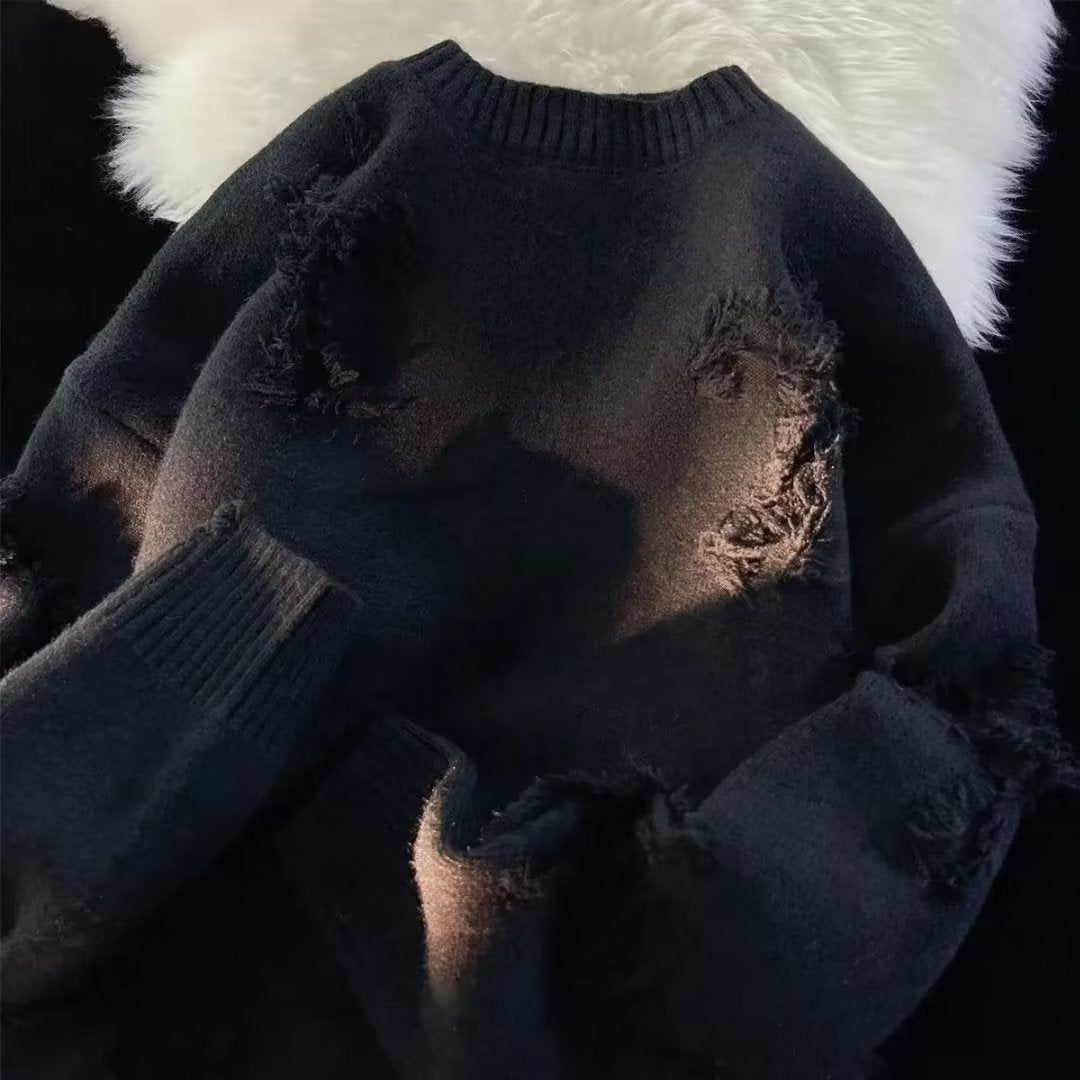 Round-neck knit sweater