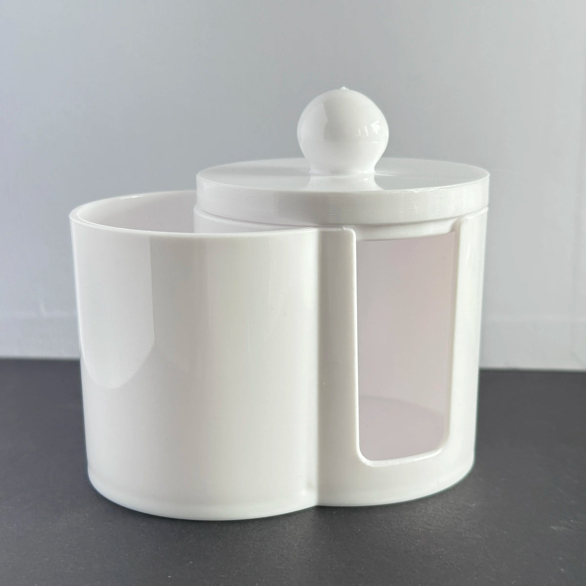 2024 New Hot White Plastic Cotton Swabs with Lid Cosmetic Cotton Pads 2 in 1 Organizer Three Kinds of Lids to Choose From