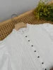 Victorian Style White Blouse with Black Lace Trim - Elegant Mock Neck Blouse with Puff Bishop Sleeves