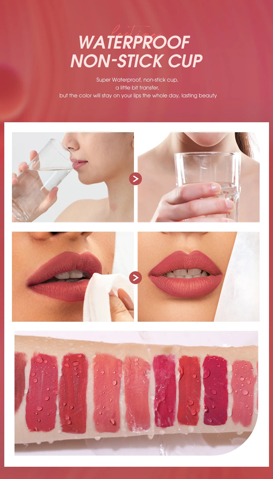 O.TWO.O 12 Color Liquid Lipstick Matte Finish Sexy Silky Lip Gloss Waterproof Kiss-proof Lasting Lip Glaze Lip Tint Cosmetics