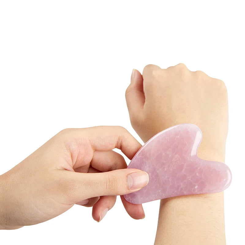 Rose Quartz Gua Sha For Face Massager Skin Scraping GuaSha Lifting Natural Jade Massage for Face Gouache Scraper Wrinkle Remover