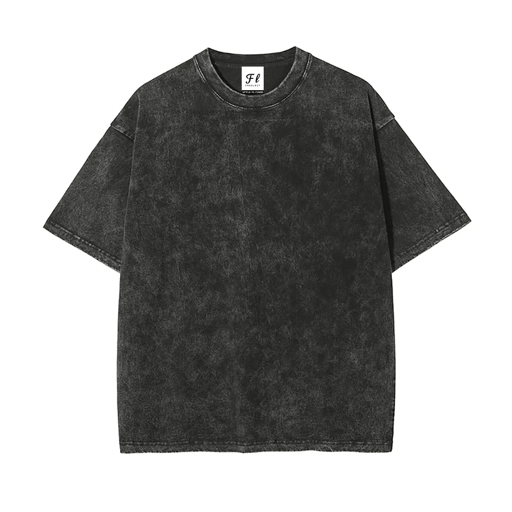 Premium Vintage Washed 260gsm Cotton T Shirt Men Heavyweight USA Stock Apparel