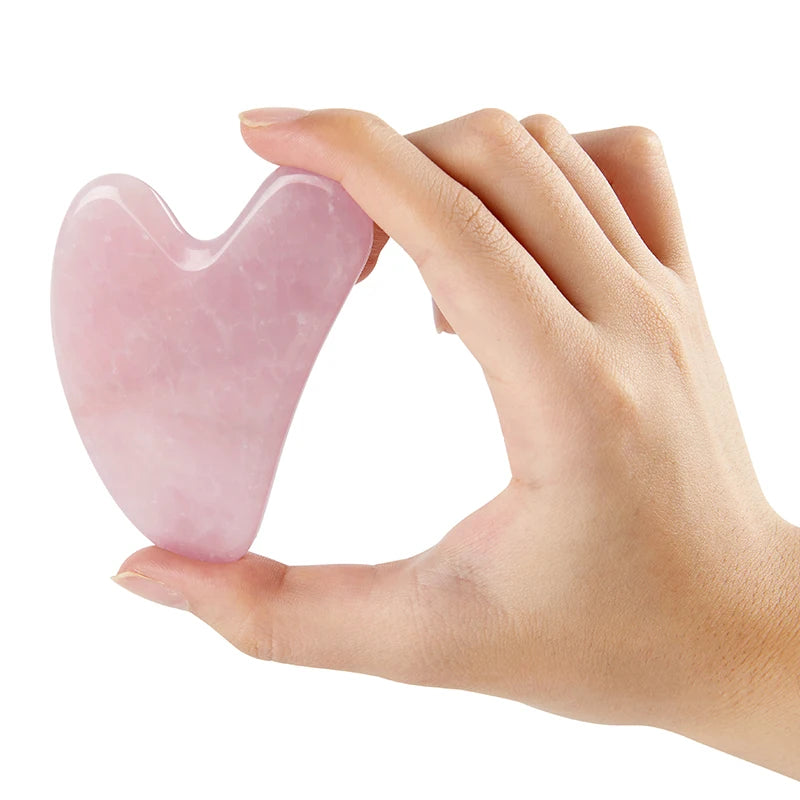 Rose Quartz Gua Sha For Face Massager Skin Scraping GuaSha Lifting Natural Jade Massage for Face Gouache Scraper Wrinkle Remover