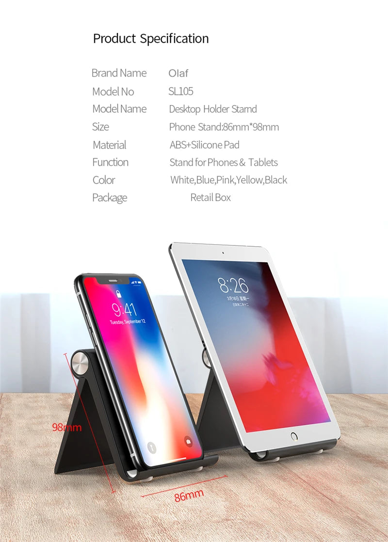 Phone Holder Stand Mobile Smartphone Support Tablet Stand for iPhone 15 14  Desk Cell Phone Holder Stand Portable Mobile Holder