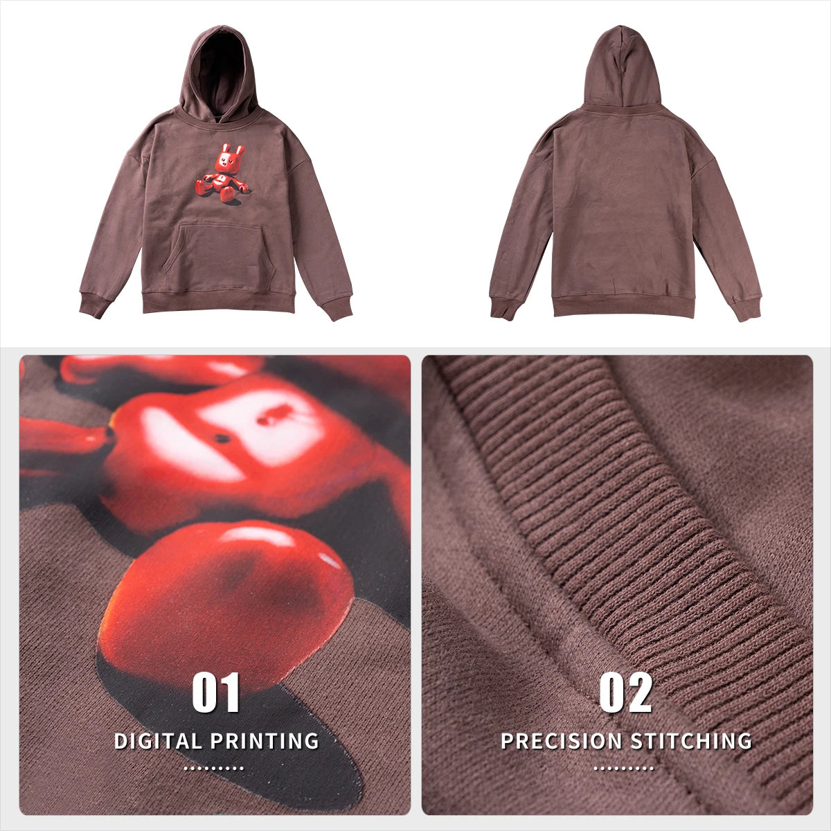 400Gsm 100% Cotton Oversized Heavyweight Vintage DTG Design Hoodie Custom logo Streetwear Graphic Hoodie for Men