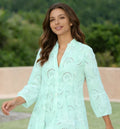 2026 New Loose Casual White Solid Knee-Length Open-Weave Embroidered Dress