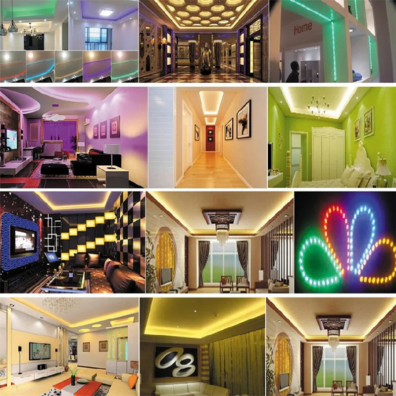 LED Strip Light 12V 5M 300 Leds SMD 3528 Diode Tape RGB & Single Colors High Quality LED Ribbon Flexible Home Decoration Lights