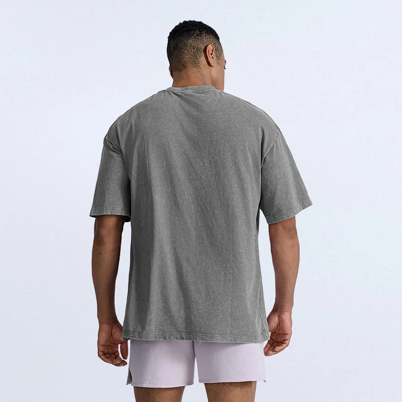 Custom Oversized Men's Short Sleeve Cotton T-shirt High Quality Acid Wash t Shirt Men Blank Men's T-shirts