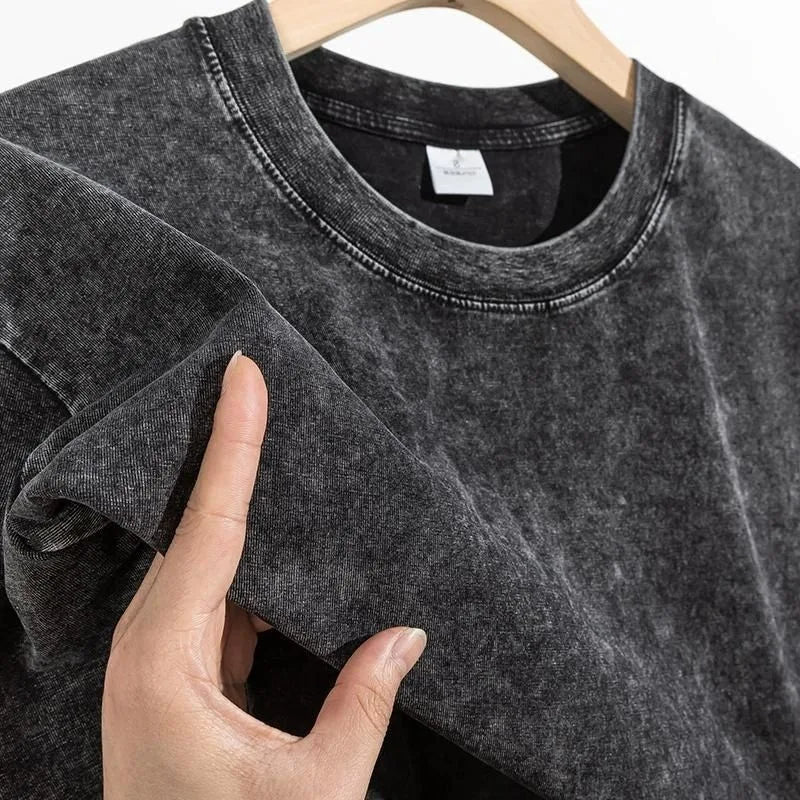 US Warehouse Ready 260G Cotton Vintage Washed Men T Shirt Bulk Orders