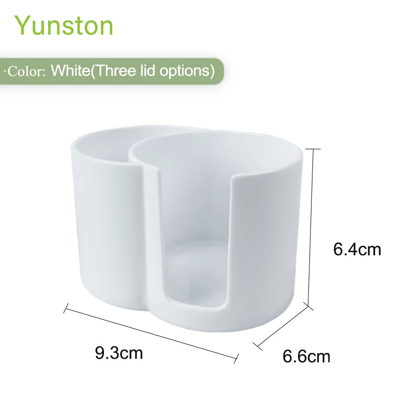 2024 New Hot White Plastic Cotton Swabs with Lid Cosmetic Cotton Pads 2 in 1 Organizer Three Kinds of Lids to Choose From