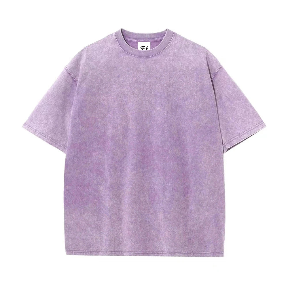 US Warehouse Ready 260G Cotton Vintage Washed Men T Shirt Bulk Orders