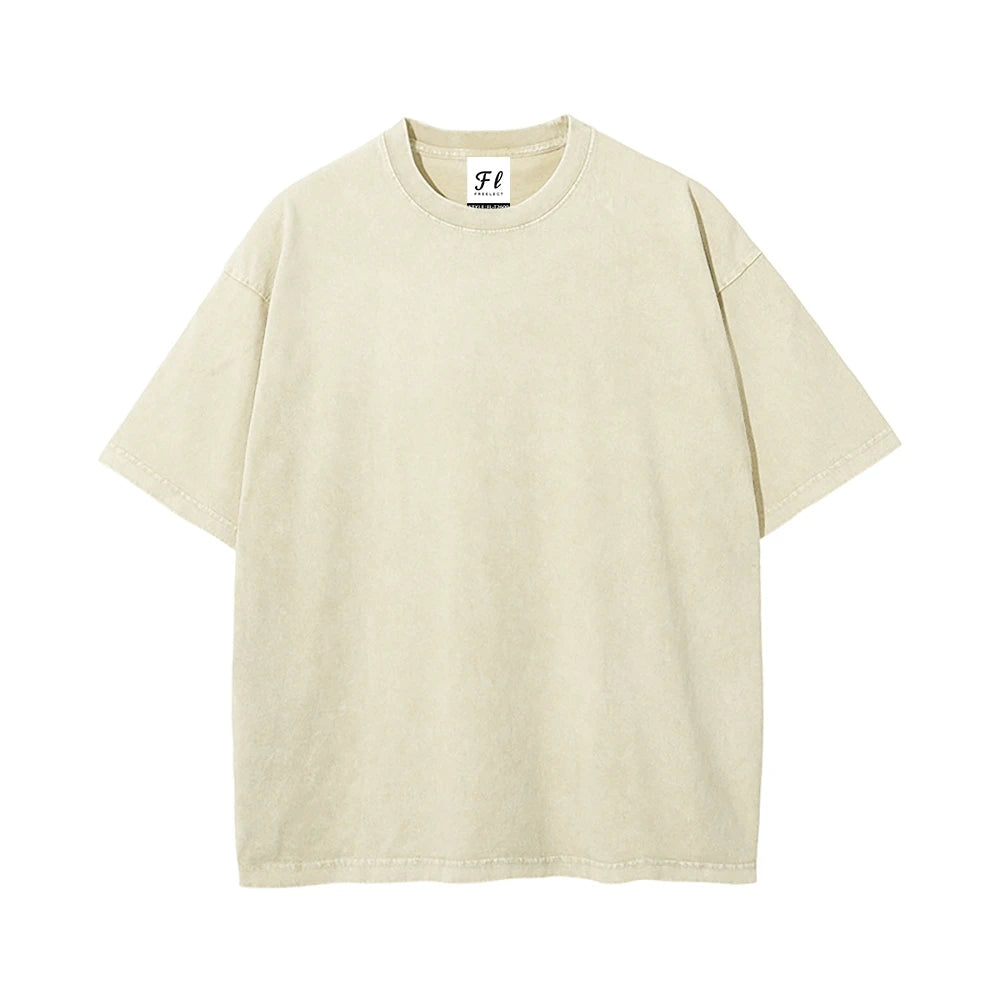 US Warehouse Ready 260G Cotton Vintage Washed Men T Shirt Bulk Orders