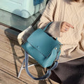Fashion PU Leather Women Handbag High Capacity 2024 Winter Solid Color Female Shoulder Crossbody Bag Travel Lady Totes Blue