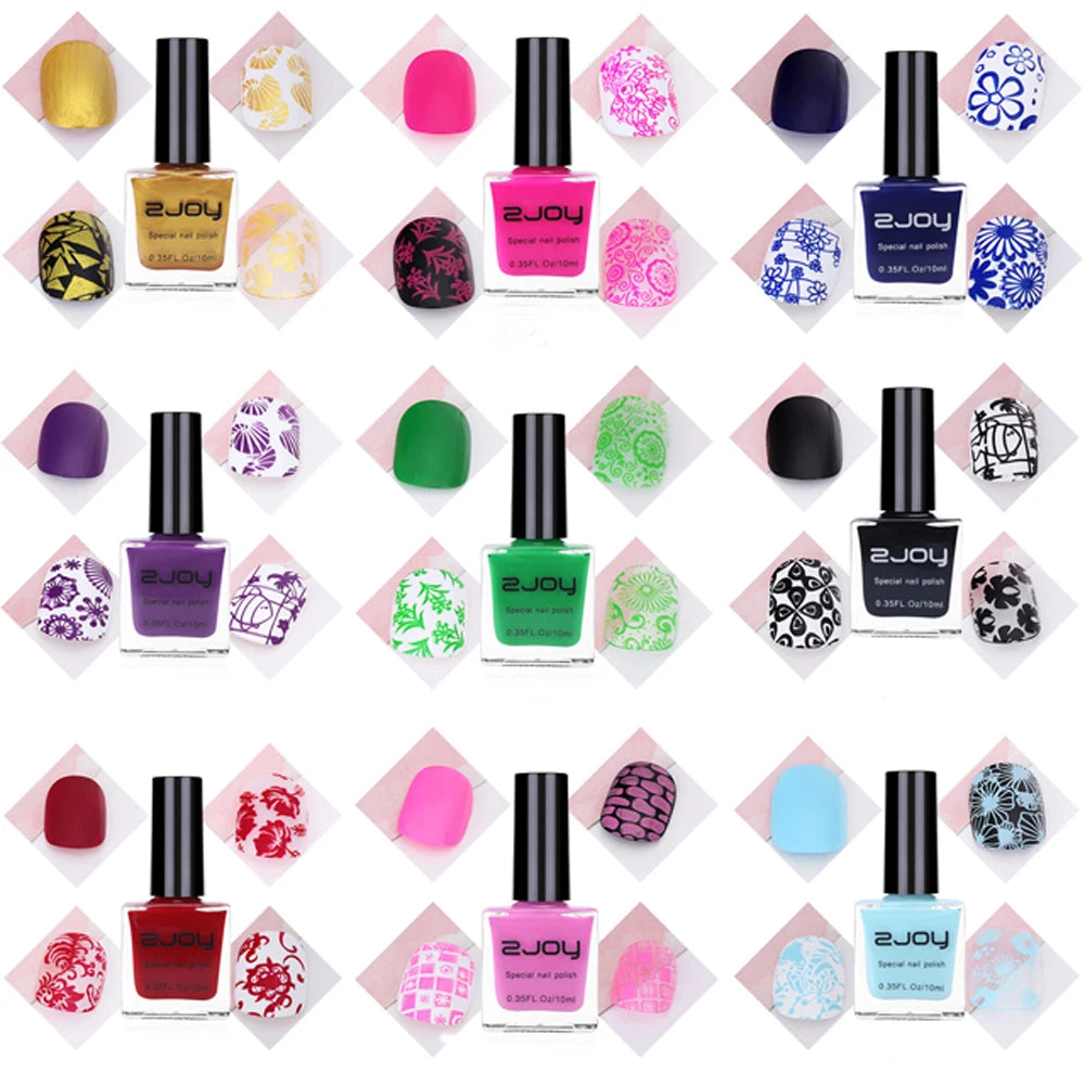 Nail Art Stamping Polish 10ML Semi-permanent Varnish Printing UV Varnish Stamp for Nails Polishes Lacquer Top Coat Gel Polish #@