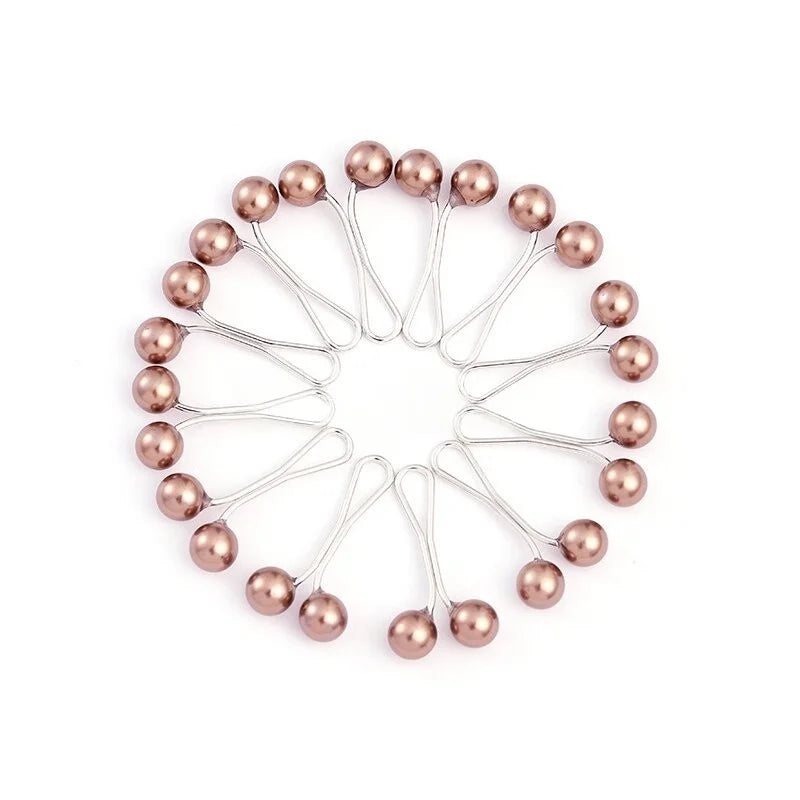 12pcs Women Hijab Pins Clips Set Cute Scarf Clip Pearl Brooch Pins, Headscarf Shawl Scarf Muslim Hijab Scarf Clips Safety Pins