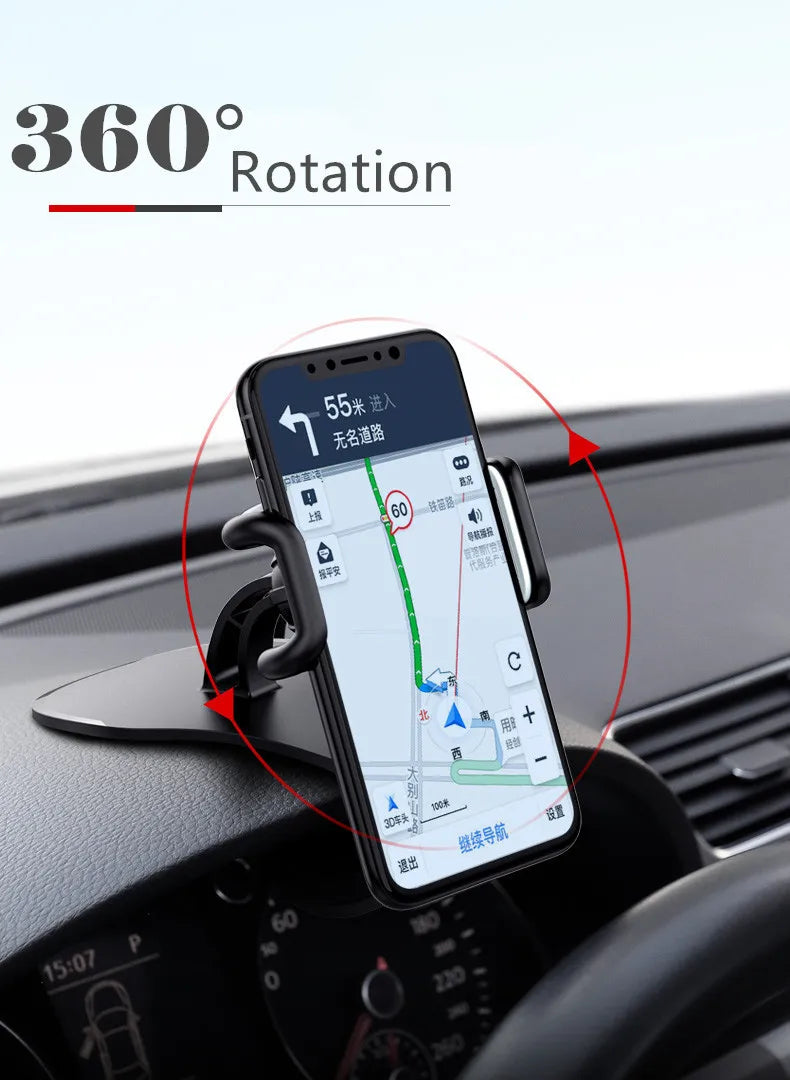 360 Rotatable Car Phone Holder Universal Cell Phone Stands Car Rack Dashboard Support for Auto Grip Mobile Phone Fixed Bracket