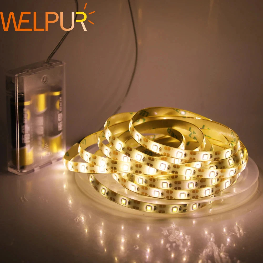 LED Strip Light 16.4FT 3AA Battery Power Flexible LED Light Strip DIY Home Decoration For TV Backdrop Bedroom Kitchen Lighting