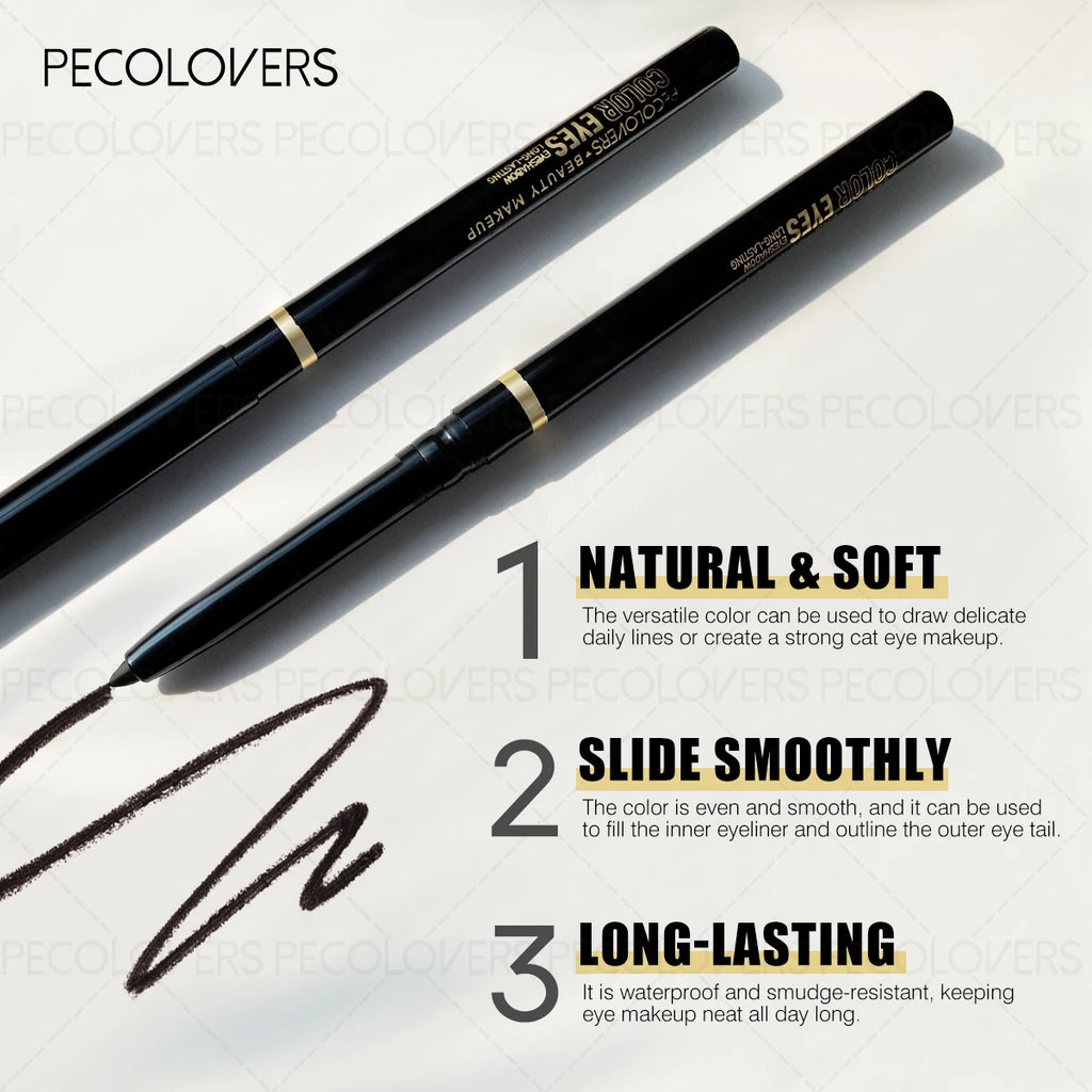 Green Eyeliner Pencil - Waterproof Eye Pen, Long-Lasting For Daily Makeup, Black And Brown, Eye Cosmetic