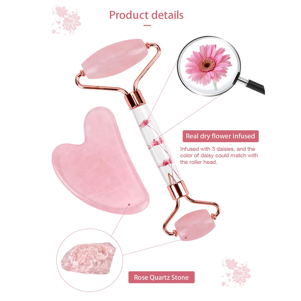 Gua Sha&Jade Roller Set Natural Jade Massager For Face Neck Body Care Beauty Health Skin Care Tools Facial Slim Lift Scraping