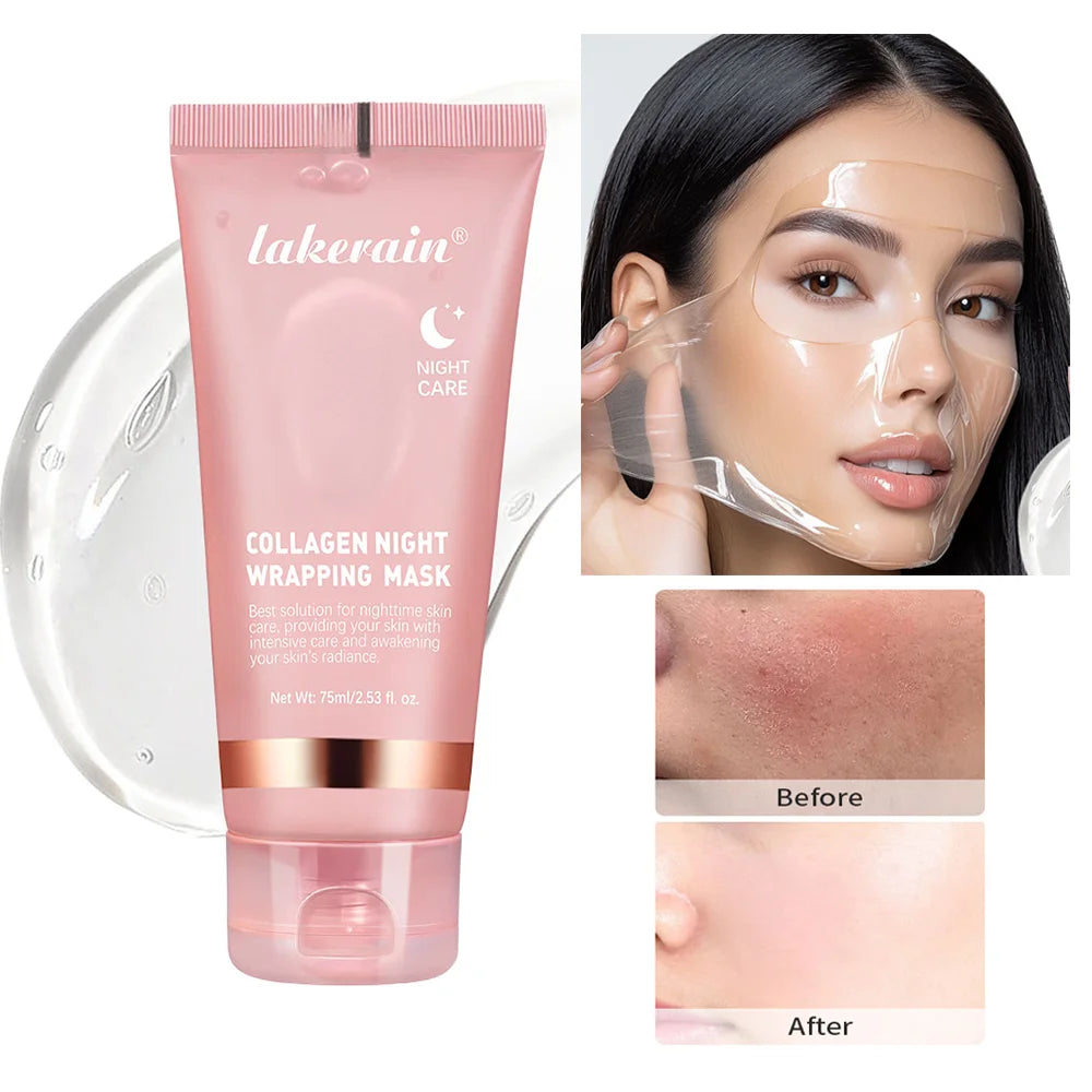 Collagen Facial Mask And Brush Set Rejuvenates Moisturizes Brightens Skin For Glowing Elasticity Korean Face Care Treatment