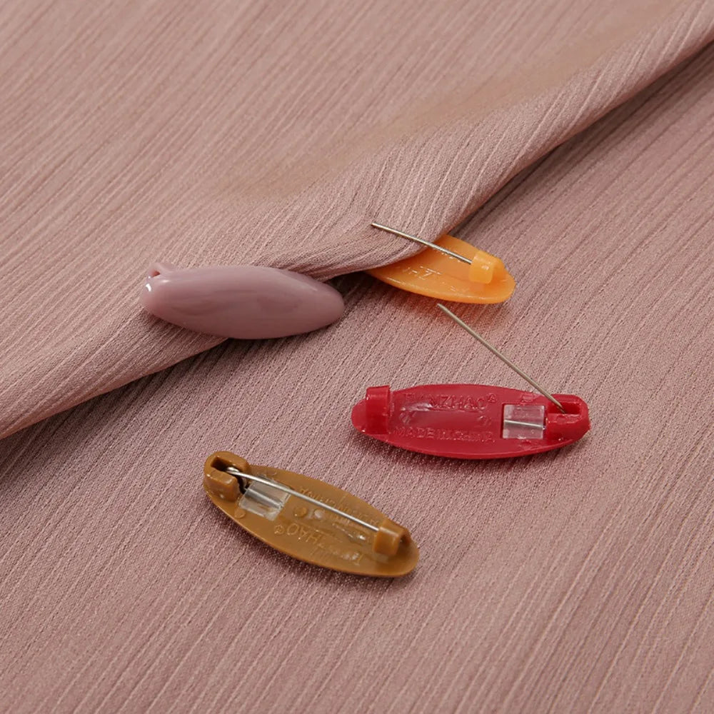 New 8pcs/set New Solid Color Plastic Brooch Needle Elegantly Scarf Accessory Safety Pin Fix Scarf Hijab Brooch