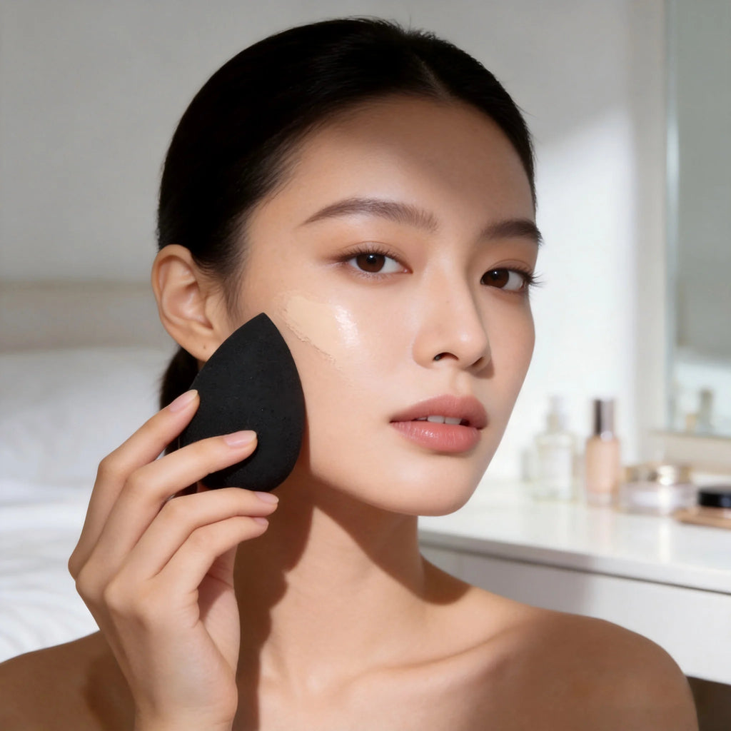2pcs Black Beauty Sponge Egg - Latex-Free, Reusable Makeup Blender for Flawless Foundation, Contour & Highlight