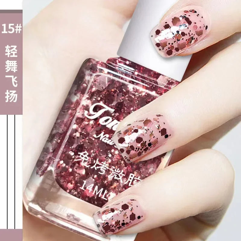 Nail Polish Female Lasting No Bake Can Not Peel Classic Show White Cherry Red Pearl White Transparent Nude Color