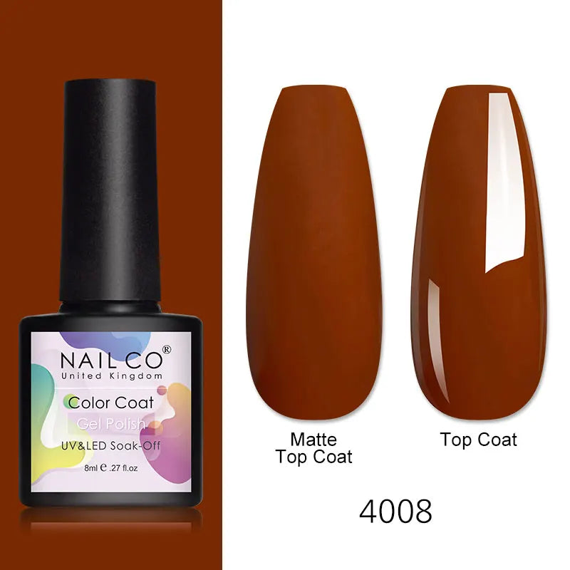 NAILCO 8ml Pink Red Colors Gel Nail Polish Nail Art Varnishes Gel Lacquer Coat LED Nails Manicure Design UV Gel Varnish Soak Off