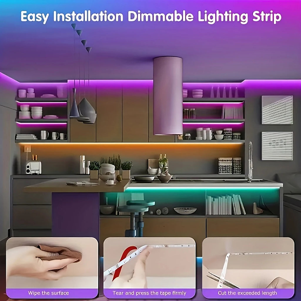 Led Strip Lights with 44 Key Remote Control 1m 5m 10m 20m RGB Tape Led Wall Room for Home Bedroom Party Decor TV Backlight