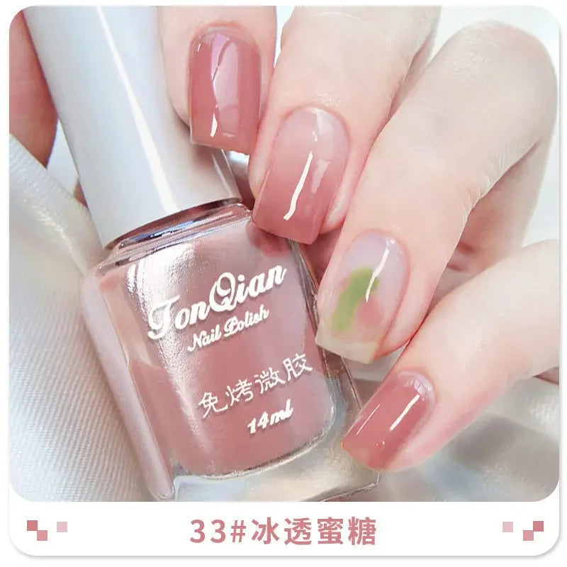 Nail Polish Female Lasting No Bake Can Not Peel Classic Show White Cherry Red Pearl White Transparent Nude Color