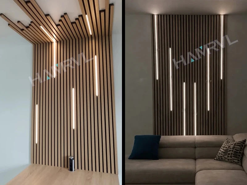 LED Recessed Lighting LED Strip Light for Wood Slat Wall Panel in Parallel with Touch Sensor, Self-Adhesive for Slat Wall Decor
