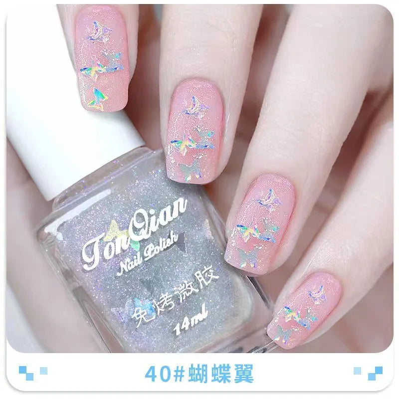 Nail Polish Female Lasting No Bake Can Not Peel Classic Show White Cherry Red Pearl White Transparent Nude Color