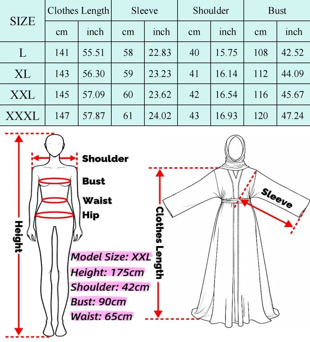Traditional Moroccan Abaya Women Arabian Diamond Embellished Dress Muslim Romance Soft Outfit Turban For Eid Palestinian Prayer