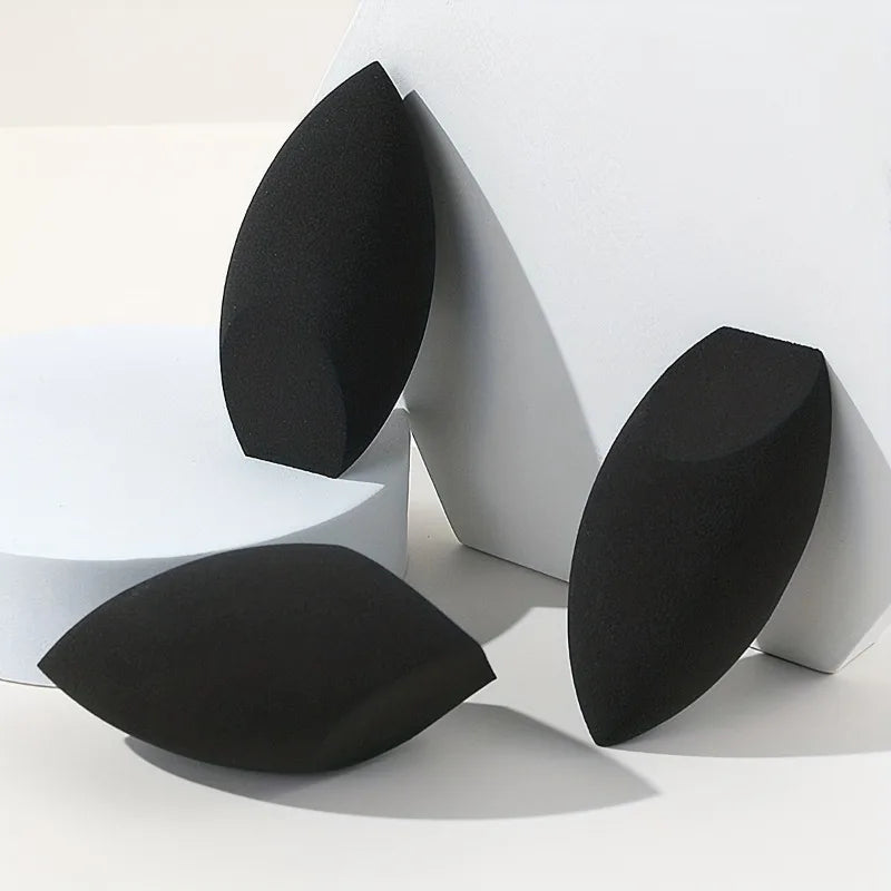 3 PCS Beauty Blender  Foundation Makeup Sponge  - Black Shape , Reusable Makeup Applicator