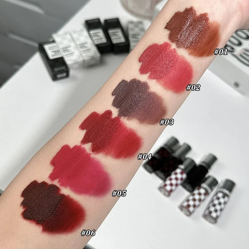 Matte Lipstick Punk Dark Red Lip Gloss Waterproof Lasting Smoky Nude Purple Matte Lipstick Natural Chocolates Lip Tint Makeup