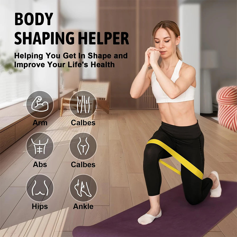 Resistance Bands for Working Out Elastic Exercice Loop Band for Pilates Yoga Starter Set of 5 for Booty Legs Stretch Flexbands