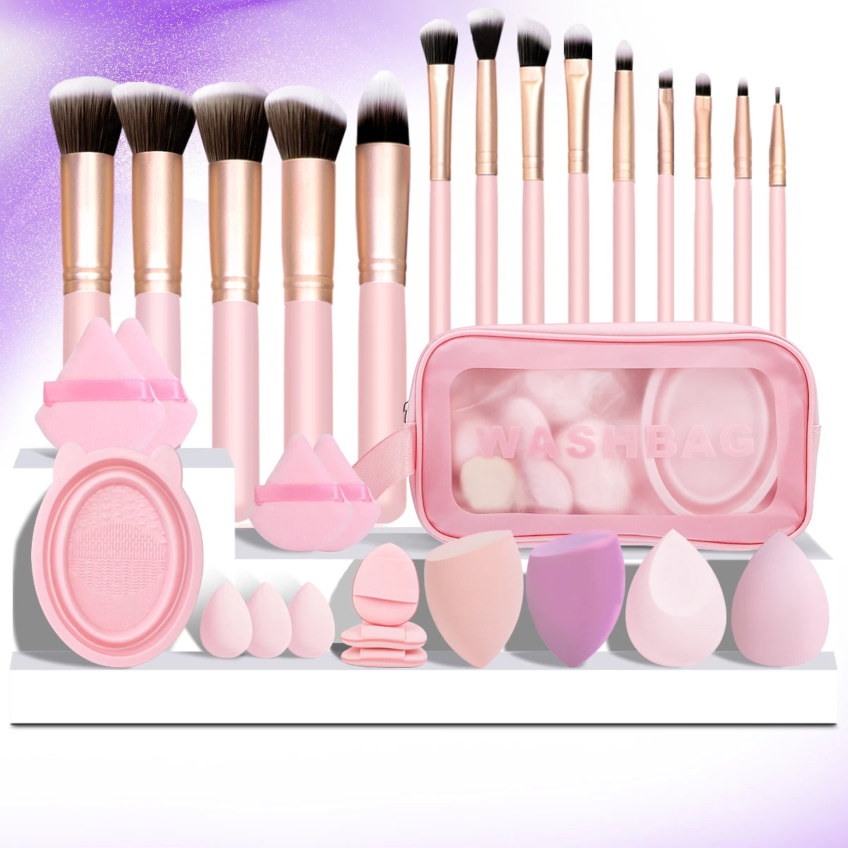 30 Professional Makeup Brush Sets, Including Makeup Brushes, Puff Cleaning Tools, Storage Bags, Portable, Christmas Gifts.