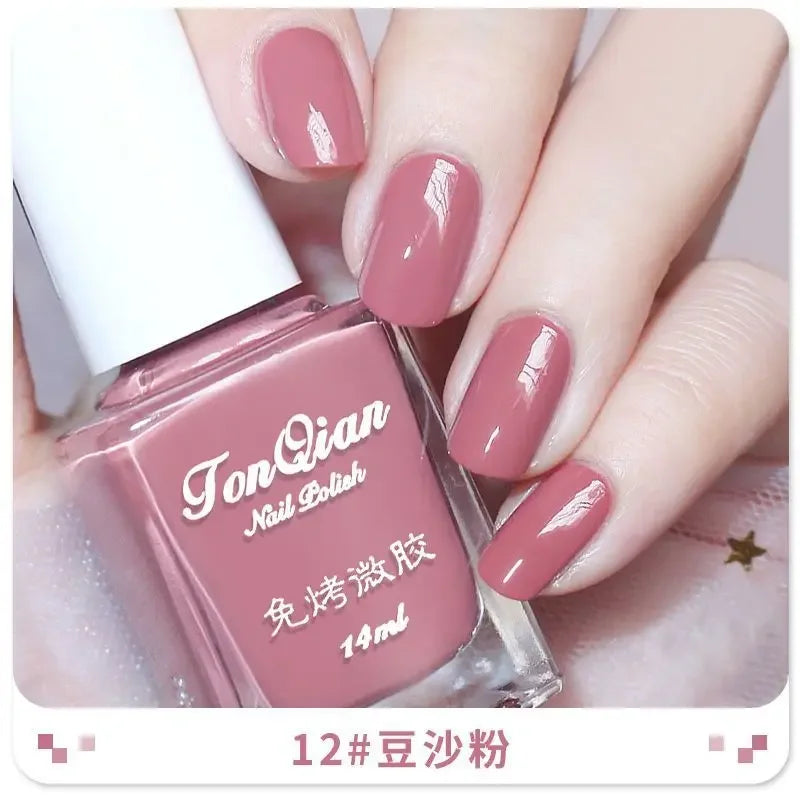 Nail Polish Female Lasting No Bake Can Not Peel Classic Show White Cherry Red Pearl White Transparent Nude Color