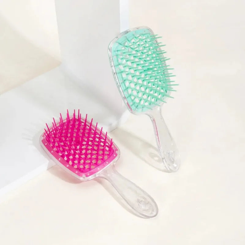 2pcs/set Detangling Hair Brush - Anti-Static Scalp Massaging Hollow Out Design Easy Detangling Wet or Dry Use DIY StylingTools