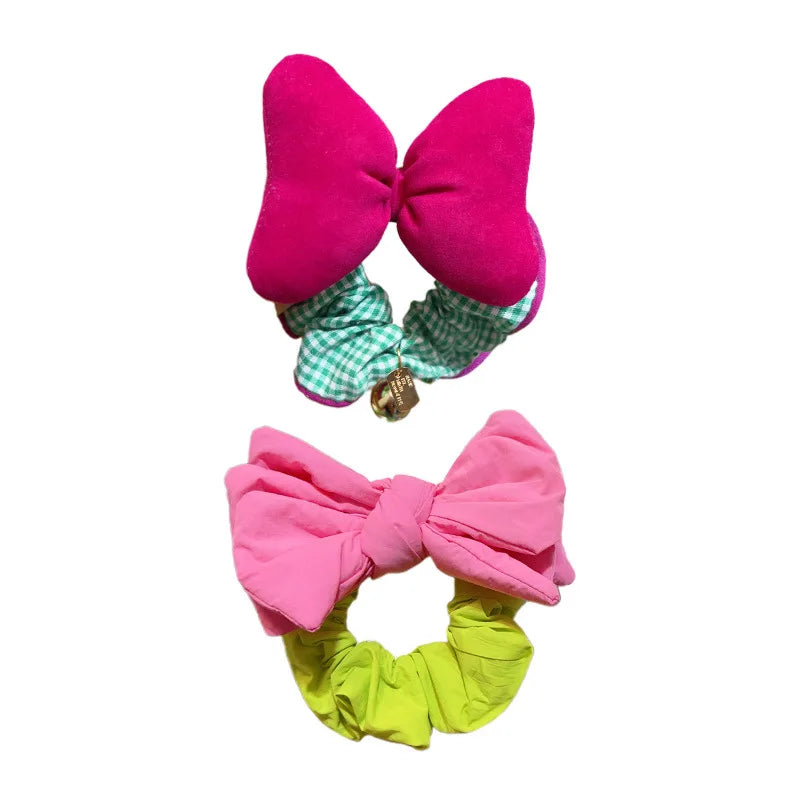 Women's Hair Scrunchies Bow Bells Cute girls Sweet Kawaii Hair Ties Fashionable Dopamine Verstaile Hair Accessories Children