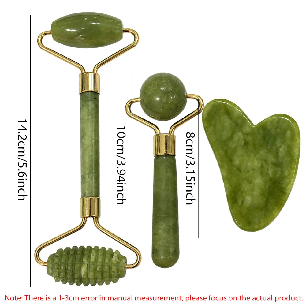 3pcs Gua Sha Jade Stone Gua Sha Massage Tool Guasha Tool For Face and Body Skin Massage Eye Skin Care Tools For SPA Beauty