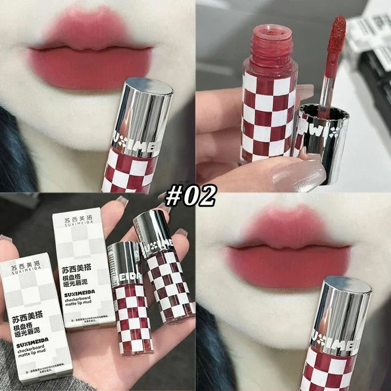 Matte Lipstick Punk Dark Red Lip Gloss Waterproof Lasting Smoky Nude Purple Matte Lipstick Natural Chocolates Lip Tint Makeup