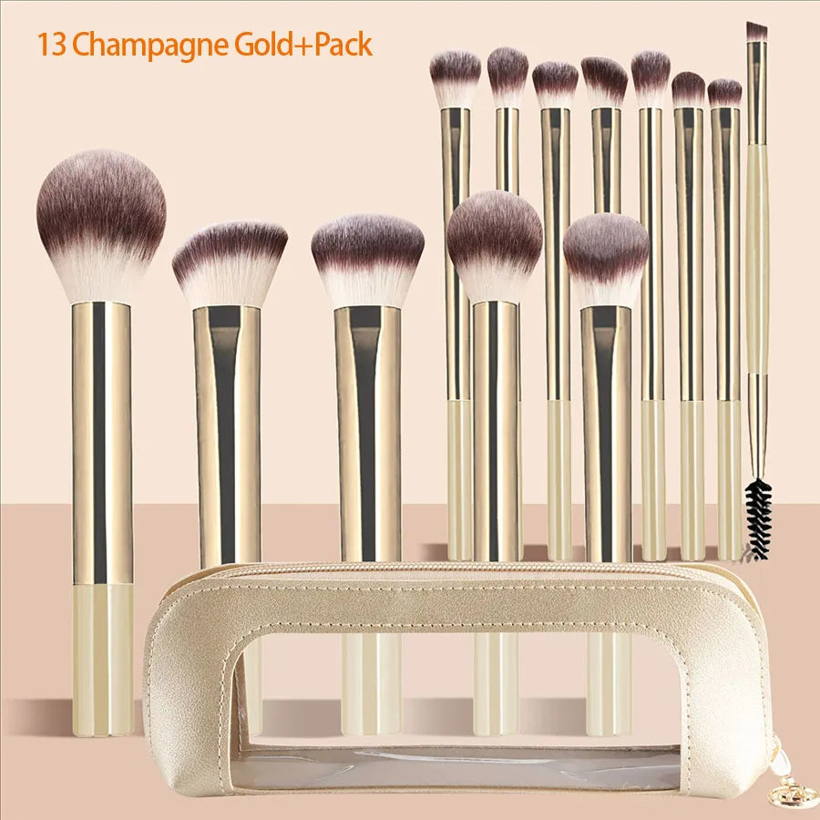 13PCS Makeup Brush Set Foundation Concealer Powder Eyeshadow Blush Brush Kabuki Blending Cosmetic Beauty Tool for Face
