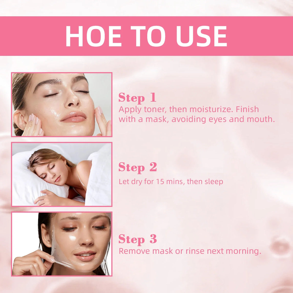 Collagen Face Mask Anti WrinklePeel-Off Facial Mask Korean Night Mask For Deep Hydration Skin Care Repair Korean Cosmetics