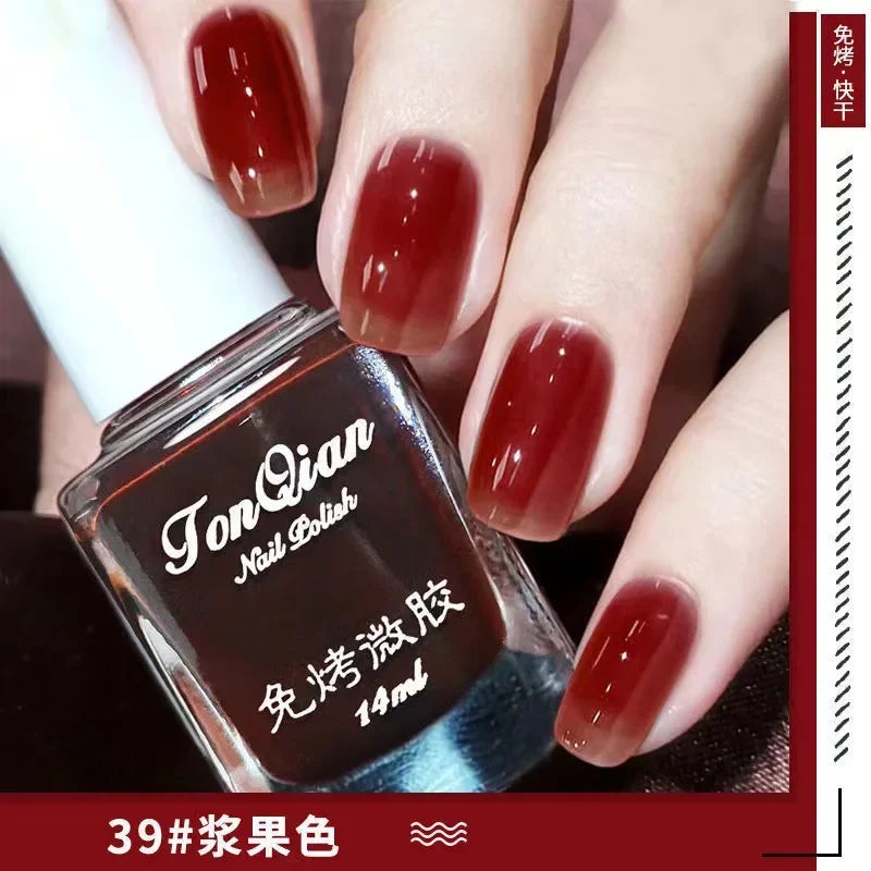 Nail Polish Female Lasting No Bake Can Not Peel Classic Show White Cherry Red Pearl White Transparent Nude Color
