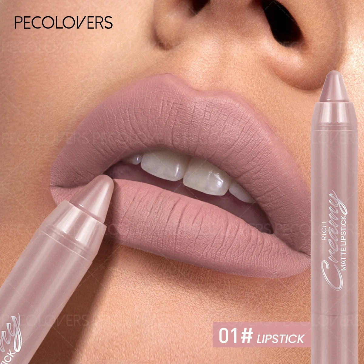 [1PC Matte Lipstick, Nude Natural] Waterproof & Sweatproof - Daily Makeup & Date Makeup, Perfect Valentine's Day Gift