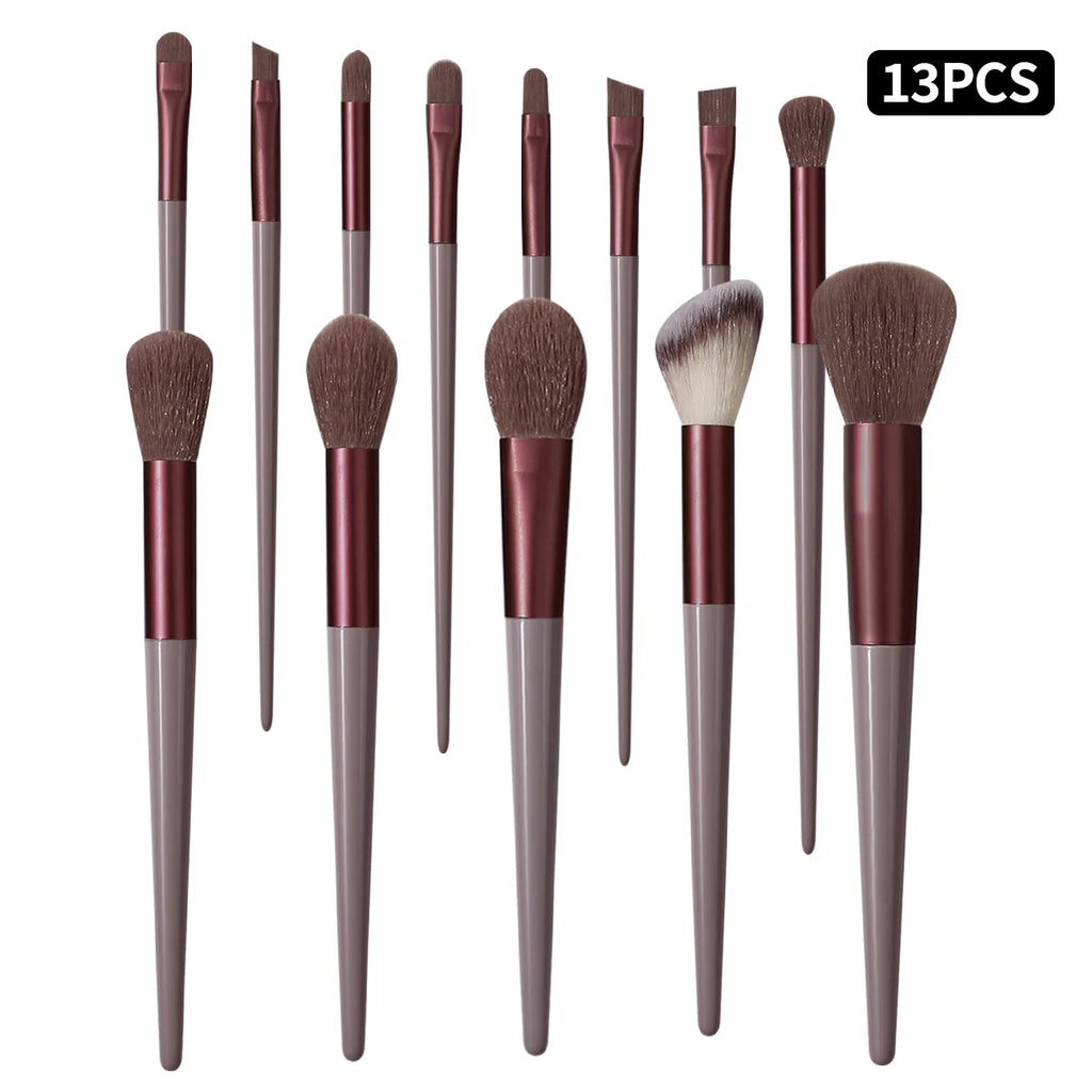 13PCS Professional Makeup Brush Set,for Foundation, Eyeshadow,Concealer&Blush,Complete Cosmetic Tool Kit for Beginners&Daily