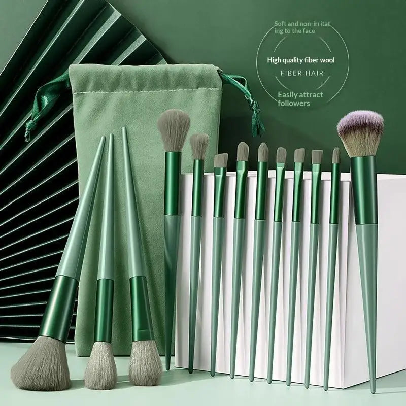 13 Pcs Professional Makeup Brush Set with Accessories for Combination Skin Soft Brushes Suitable for Beginners Beauty Kit