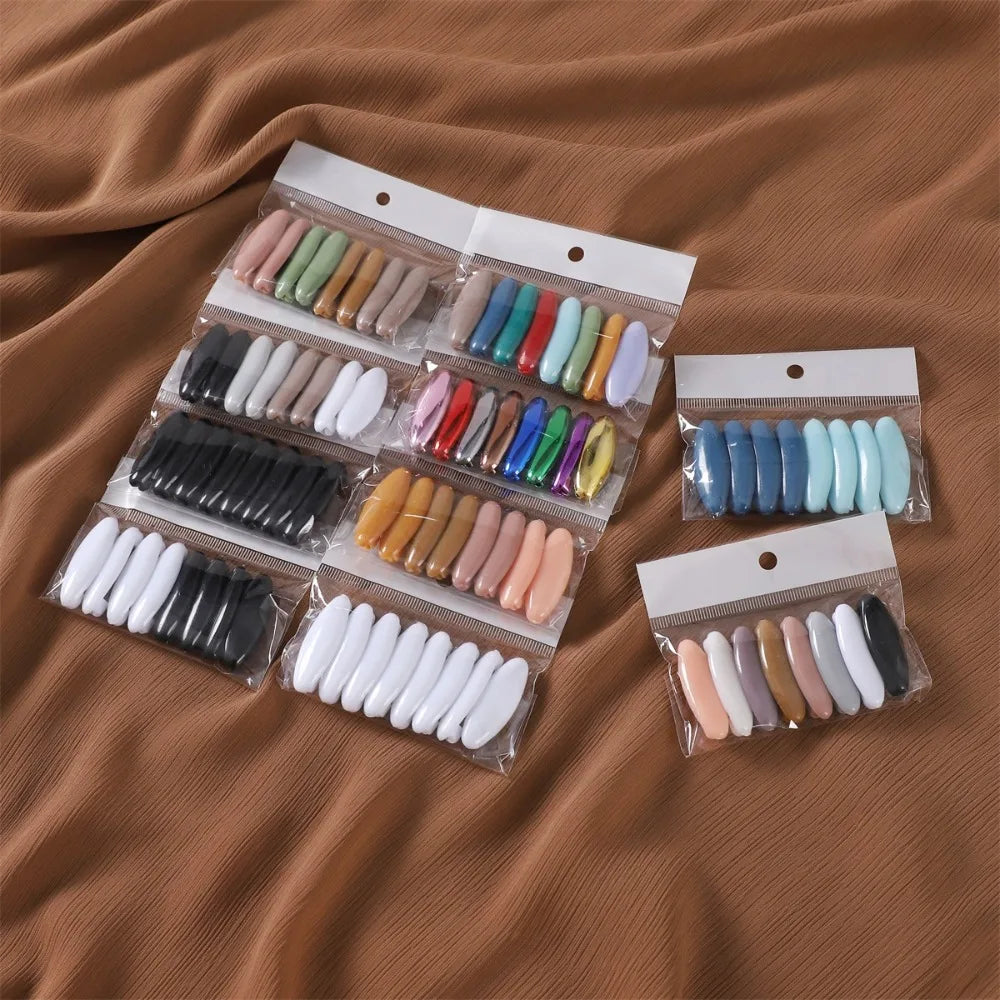 New 8pcs/set New Solid Color Plastic Brooch Needle Elegantly Scarf Accessory Safety Pin Fix Scarf Hijab Brooch